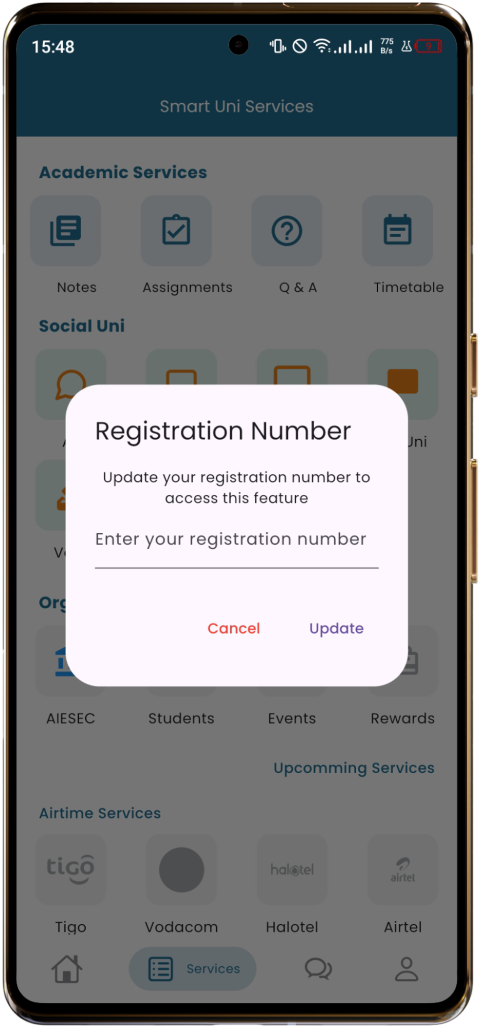 Enter Registration Number